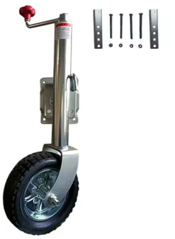 Ahtadums Schwenkbarer Anhänger Stützrad Tragfähigkeit 680 kg Stützrad 254x80mm Obere Wippe Automatik Hänger Stützrad Robustes und Verstellbares Stützrad mit Klemmhalter Montiersatz (ObereWippe)