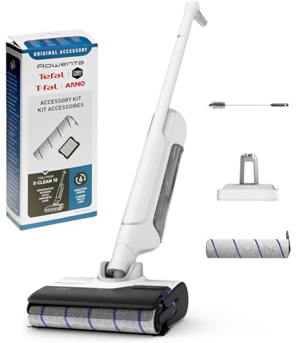 Rowenta X-Clean 10 GZ7540WO Akku-Nass- & Trockensauger kabellos + Zubehörset (Walze & Filter), selbstreinigend & -trocknend, 60 Min Laufzeit, weiß