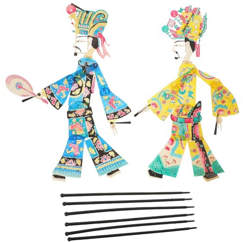 Supvox 2 Stück Puppentheater Requisiten Schattentheater Figuren aus Kunststoff im Traditionellen Chinesischen Stil für Anfänger und Outdoor Aktivitäten