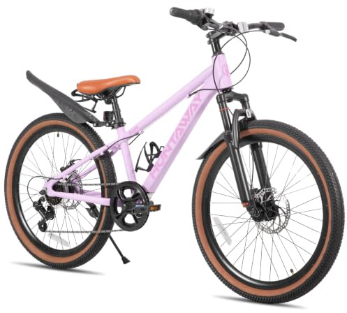 KEANO Huntaway 24 pollici con bicicletta per bambini, mountain bike da 24 pollici, ragazzo e ragazza con una velocità massima di 8-10 metri. Rosa