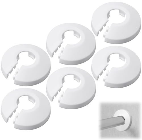 6 Stück Heizungsrohr Rosette,17mm Rosetten für Heizkörperrohre,Aufsteckbar Heizungsrohr Abdeckung,Haltbar Rohrabdeckung,für Wasserrohren, Gasrohren usw