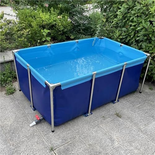 Lago artificiale in tela, Tela fuori terra for laghetto con pesci blu(0.8 * 0.6 * 0.3m)