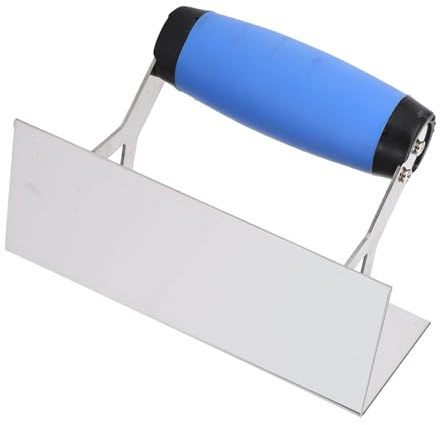 Inside Corner Trowel Stainless Steel 90 Degree Right Angle Plaster Concrete Finishing Tool for Wall Floor Plastering with Rubber Handle No Rivet Structure