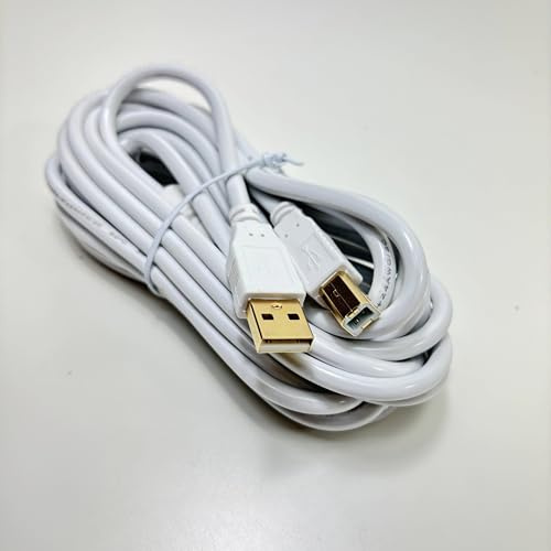 OMNIHIL Cavo USB 2.0 ad alta velocità, lunghezza 4,5 m, compatibile con Samson Carbon 49, colore: Bianco