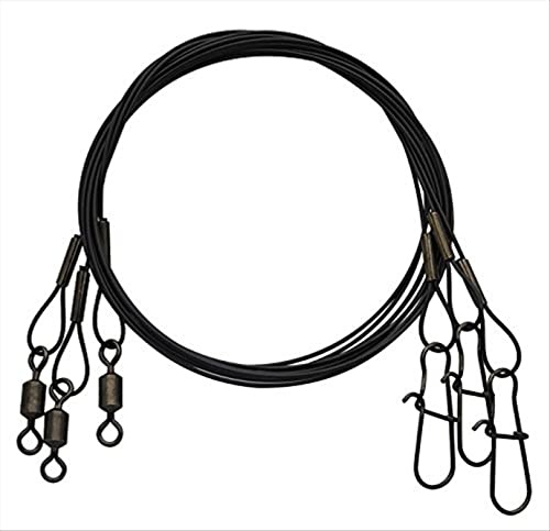 Eagle Claw 08012-013 12-Inch Steel Leader 60#, Black, 3-Pack