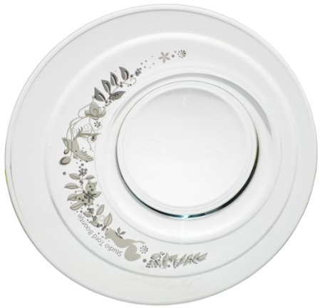 Tord Boontje Senseo Design Untertasse aus Glas, Silberne Ornamente