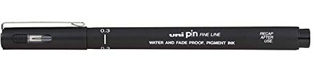 uni-ball Pin Pen 0.3mm - Black (Pack of 12)