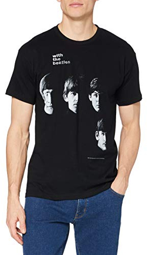 The Beatles Men's With The Beatles Short Sleeve T-Shirt, Black, Medium