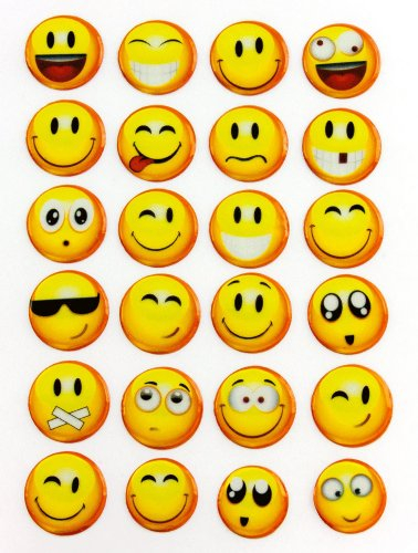 Oblique Unique Smiley Smilies Sticker Aufkleber -24Stück- Lächeln Smily Deko Basteln