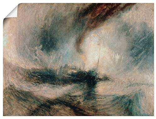 ARTland Wanddeko Poster & Kunstdrucke Wandposter 60x45 cm Unwetter Schiff See Schnee Schneesturm über dem Meer 1842 Romantik Joseph Mallord William Turner T7DW