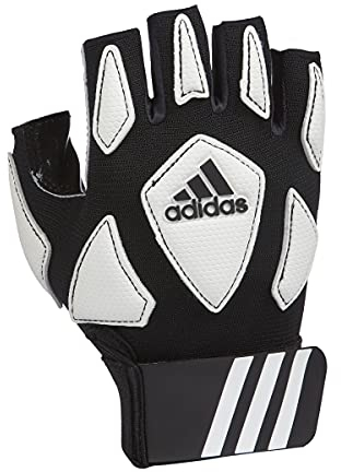 adidas Scorch Destroy 2 Lineman Handschuhe für Erwachsene, Halbfinger, Schwarz/Weiß, Größe XL