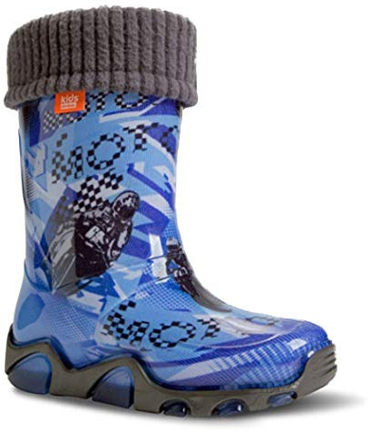 DEMAR Kinder Gummistiefel gefüttert STORMER LUX (Size 20/21 EU) Motorbike