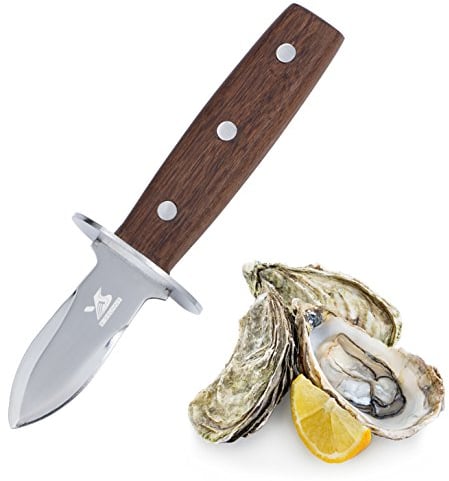 MSY BIGSUNNY Oyster Shucker Knife with Rosewood Handle - Full Tang Stainless Steel