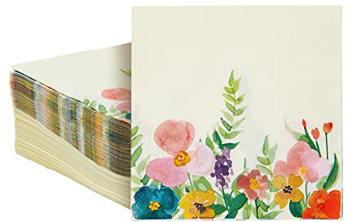 Confezione da 100 tovaglioli in stile vintage, decorazioni floreali per feste per la futura sposa, ricevimento del tè e pranzi (2 veli, 16,5 cm)