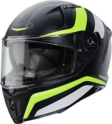 Caberg Unisex Avalon Blast Integralhelm, Mattschwarz/weiß/Neongelb, XS