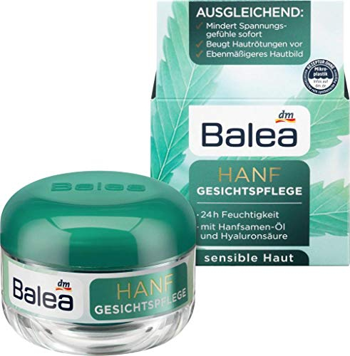 Balea Tagescreme mit Hanfsamen-Öl und Hyaluronsäure Gesichtspflege Creme für sensible Haut, 50 ml