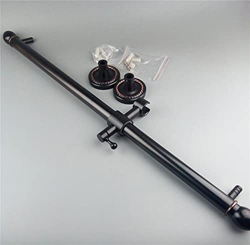 LIOPJH Barre de douche coulissante en laiton Noir 70 cm