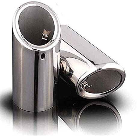 HZJA Auto Auspuffblende Automobil Edelstahl Auspuff Endrohr Schalldämpfer Für A4 B8 A3 A1 Q5 Für VW Für Tiguan Für Passat B7 Für CC. Auspuff Endrohre (Color : Silber)