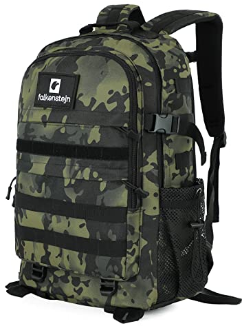 FALKENSTEJN Rucksack für Freizeit Outdooraktivitäten Schule Arbeit Multifunktionsrucksack (woodland 35/40l, 35L/40L)