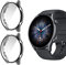 Niboow Cover [2 Pezzi] Compatibile con Amazfit GTR 3/Amazfit GTR 3 Pro, Con Pellicola Protettiva, Protezione Ultra Sottile TPU Custodia, Morbida Custodiain per Amazfit GTR 3/GTR 3 Pro-Nero+Nero