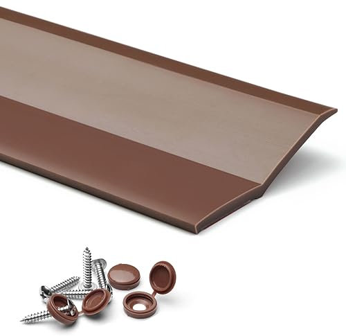 FOSLUOC Garage Door Seal Top and Side Seal Strip 33.4FT Brown Adhesive Backed Rubber Weather Stripping Replacement Weatherproofing Universal Sealing Professional.…
