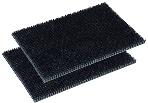 Carpido Wetterfeste Fußmatte Garten - Schwarz 2er Set 40x60 cm - Schmutzfangmatte außen - Fussmatte leicht zu reinigen - Türmatte Plastik Borsten 1,4 cm hoch