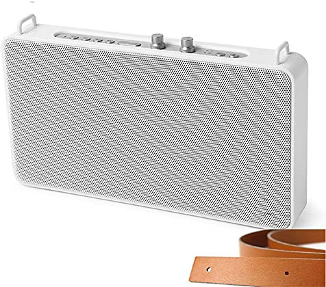 Portable Speaker Bluetooth Speaker Portable AUX WiFi 20W Subwoofer Column HD 6 Driver Square Speaker Hands Free for Computer Phone (Color : White) Little Surprise