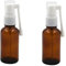 VASANA 2 pulverizadores vacíos de vidrio ámbar de 30 ml, rellenables, rotación de 360 grados, contenedor de botella nasal, pulverizador oral vacío para aceites esenciales de yodo de plata coloidal