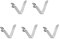 sourcing map 5Stk Einzelknopf Kajak Schnappfeder 37mmx6mm 65Mn V-Form Hohl Hubrohr Silber