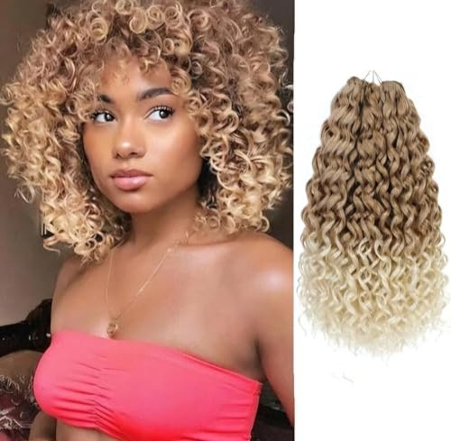 27/613, 8 20cm / GOGO CURL / 6 Packung extensions für flechten crochet/pro Stück 50Gr 24 Strähnen = 144 Strä 300Gr / Premium Haar echthaar Look + Duschhaube, schmuck und Haken gratis