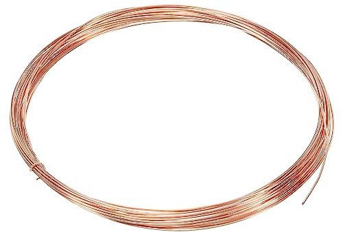PATIKIL 16.4 Pies Sólido Desnudo Cobre Alambre, 23 Calibre 99.9% Puro Cobre Alambre 0,6mm Suave Rebordear Alambre Metal Planta Tallo Corbatas para Joyería Artesanía