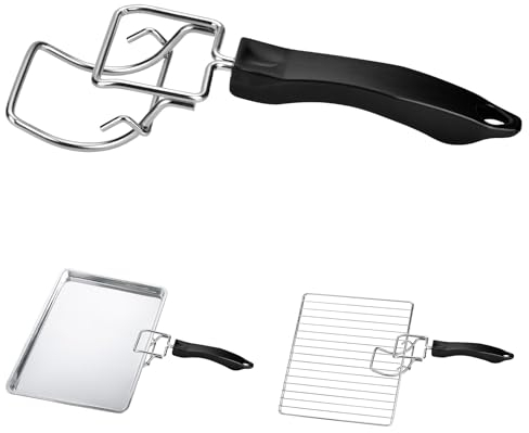 1 Pack Oven Tray Extractor Grills Rack Push Pull Tool with Heat-Resistant Plastic Handle, Ideal for Lifting Tray/Grills from Toaster Oven, Air Fryer