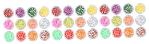 LALAFINA 3 Sets Fruit Decorations for Nail Art 12 Types of Clay Slice Diy Nail Art Stickers in Plastic Box Style