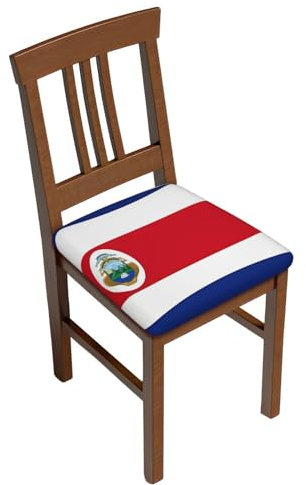 Stuhl-Sitzbezüge für Esszimmer, Costa Rica-Flagge, bedruckt, abnehmbar, waschbar, gepolsterter Stuhl-Sitzschutz, Kissenschoner, Schonbezüge für Küche und Büro