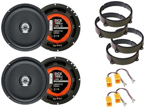 SoundPLUS Kit 4 Casse Hertz DCX 165.3 coassiali per Alfa 147/159 da 165mm con 2 Supporti Anteriori, 2 Posteriori e 4 Connettori