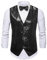 Panegy Herren Ärmellos Jacke mit Pailletten Weste mit Fliege Set Festival Karneval Disco Shiny Vest Herstellergröße XXL/DE Größe XXL-B-Schwarz