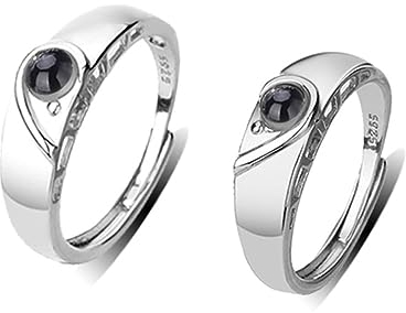 BaRobo Valentinstag Projektion Paar Ringe 100 Sprachen ich liebe dich, verstellbare Öffnung, mit 2 Ring Boxen