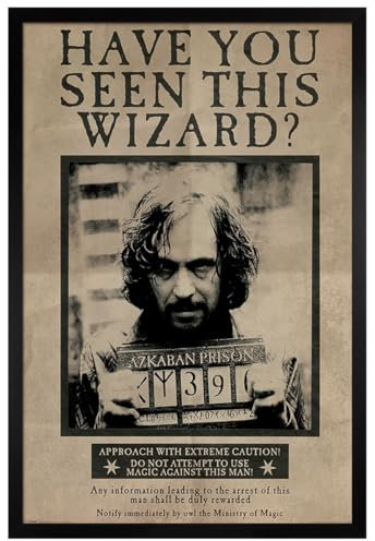 Grindstore Harry Potter Maxi-Poster Wanted Sirius Black, mit Holzrahmen, 61 x 91,5 cm