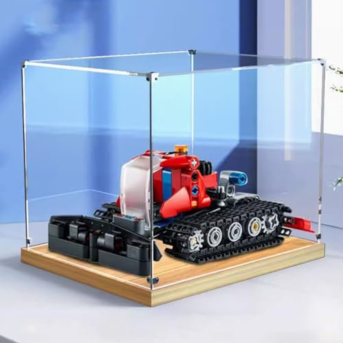 Caja expositora acrílica para quitanieves Lego 42148, caja transparente a prueba de polvo, compatible con kit de construcción Lego 42148 (modelo no incluido) (color roble dorado)