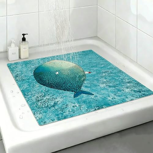 Pevfeciy Tapis de Douche antidérapant 50x50 cm Tapis Douche de Style Moderne en PVC Doux et Confortable avec Trous de Drainage, Haute perméabilité à l'eau, adapté aux Zones humides