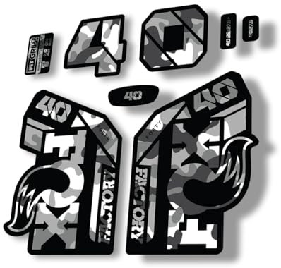 Gabel Ersatz Aufkleber kompatibel für Fox 40 2021 Serie White Camo (matt)