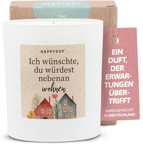 Geschenke für Freundin - Duftkerze mit Spruch - Liebe, Lieblingsmensch, Geschenk für Sie - Handgemachte Kerze - Sojawachs - Weiß