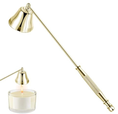 xiaoxiaozhijia Kerzenlöscher Edelstahl,Dochtlöscher Handwerkzeug,Werkzeuge zum sicheren Löschen von Kerzen (Goldene Glocke)