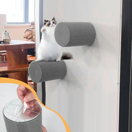 Katzentreppe Wand,1 Stück Selbstklebend Kletterpfosten DIY Kletterwand Katzen Kratzstamm für Katzen (25x9cm)