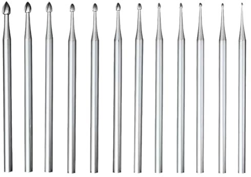 12 brocas para joyería, 3/32 vástago, herramientas de corte de piedra, brocas para tallar herramientas rotativas
