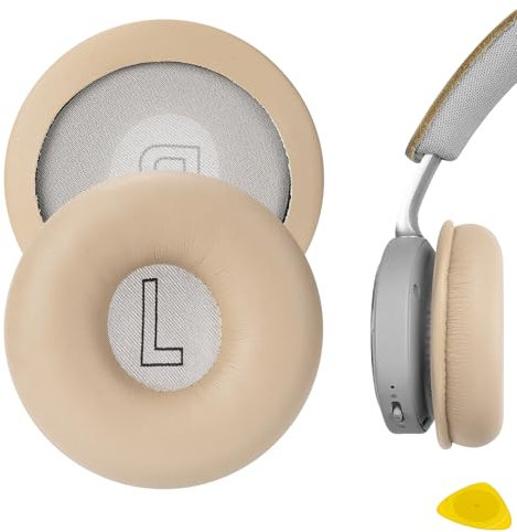 Geekria QuickFit Replacement Ear Pads for Bang & Olufsen Beoplay H8, H8i Headphones Ear Cushions, Repair Parts (Khaki/No Plastic Clip)