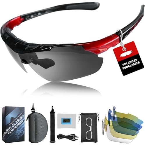 Running Sunglasses - Polarized Cycling Glasses for Men Women, UV400 Protection Sports Sunglasses, Ultralight Ski Goggles for Driving, Motorcycle, Hiking, Fishing, Golf