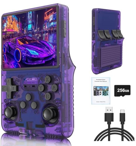 NULA R40S Pro Retro Handheld Spielkonsole, mit 256 GB TF-Karte 30.000+ Spiele Unterstützt 20+ Emulator 3,5-Zoll-IPS-HD-Bildschirm Linux-System Tragbarer Pocket Arcade-Videoplayer