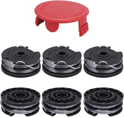 Uchidodo Bobine Fil Coupe Bordure pour Bosch AdvancedGrassCut36, Art 24 27 30, 6 Bobine de Fil Debroussailleuse avec 1 Couvercle, Longueur 6 m, Diamètre 1,6 mm