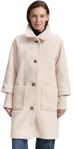 Tom Tailor Damen Bouclé Mantel mit Stehkragen